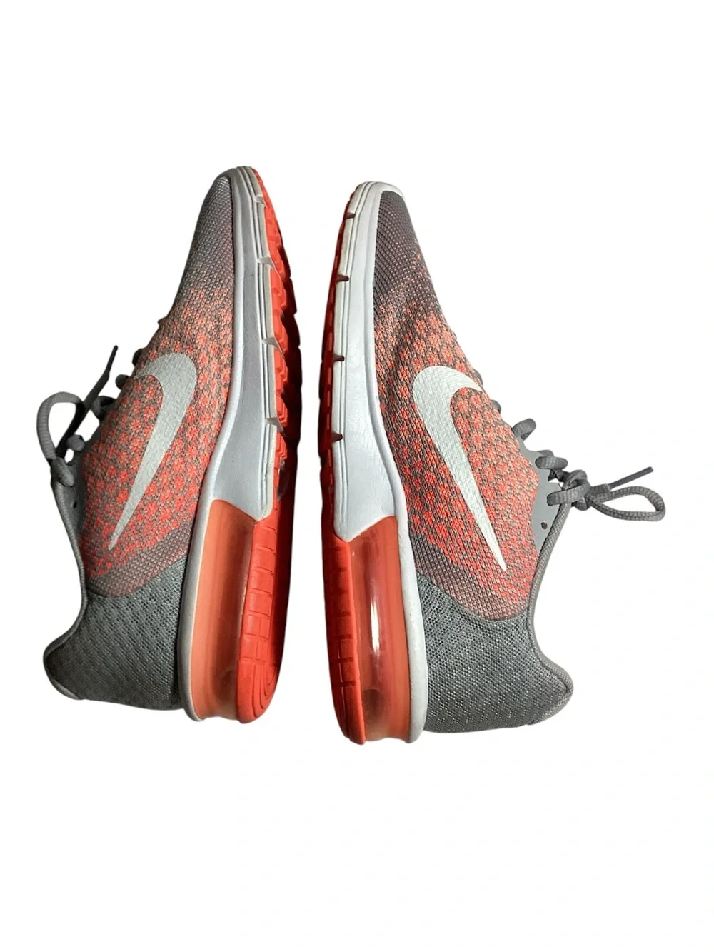 Nike Gray and Coral Knit Air Max Trainers